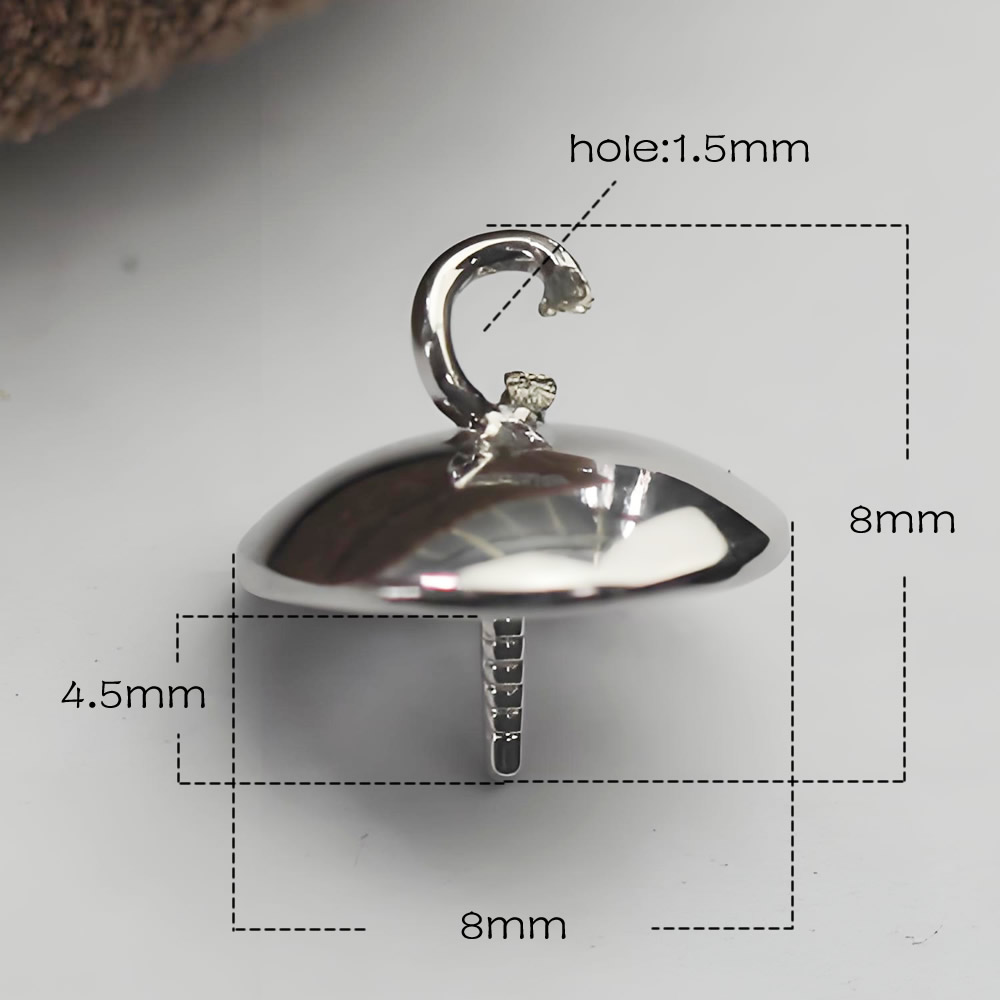 925 Sterling Silver Bails for Half-Drill