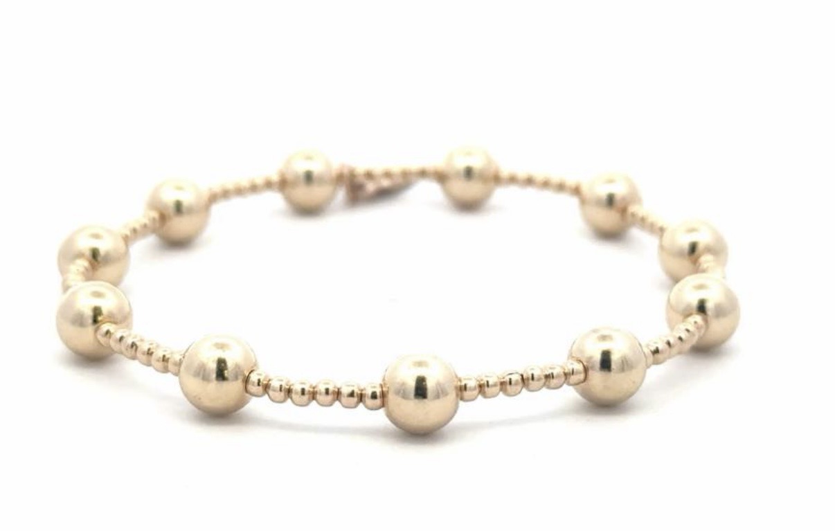 3mm Gold filled beads and 8mm Gold filled beads  bracelet