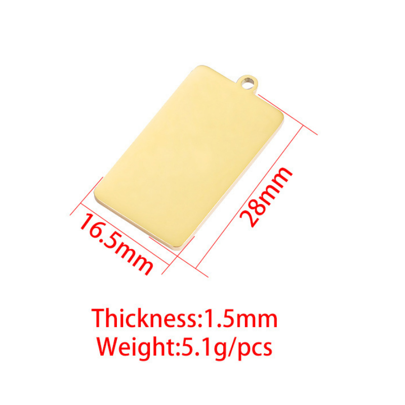 Stainless Steel Blank Rounded Rectangle Drop Pendant Handmade Craft Gifts Personalized Engraving Bracelet Findings