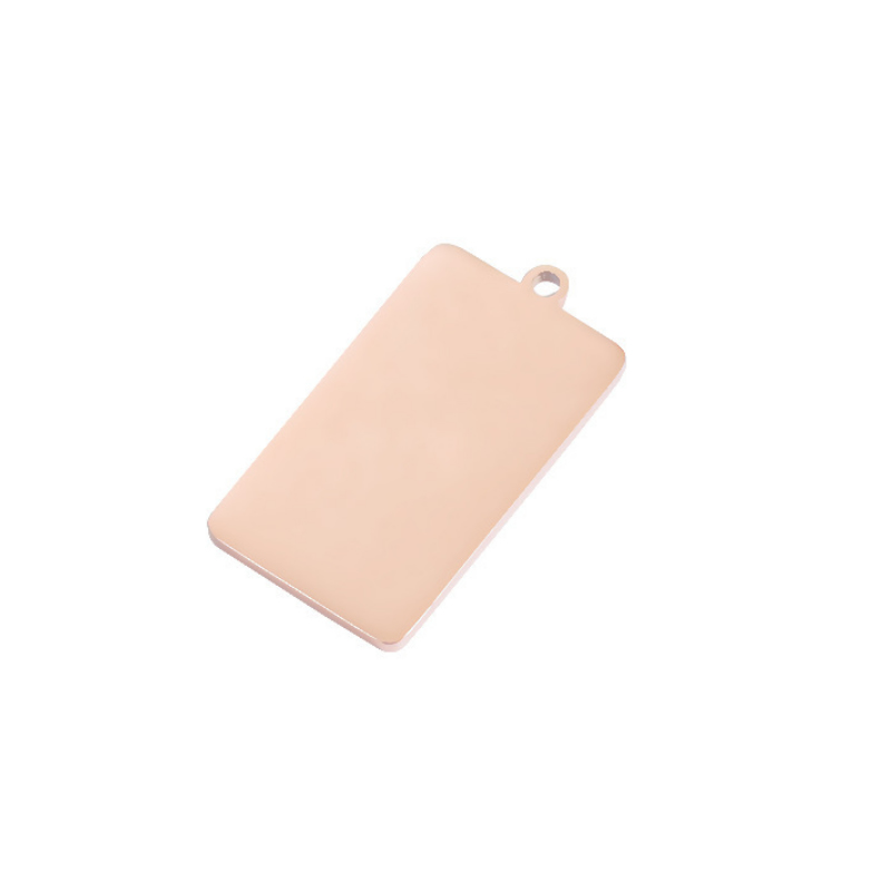 Stainless Steel Blank Rounded Rectangle Drop Pendant Handmade Craft Gifts Personalized Engraving Bracelet Findings