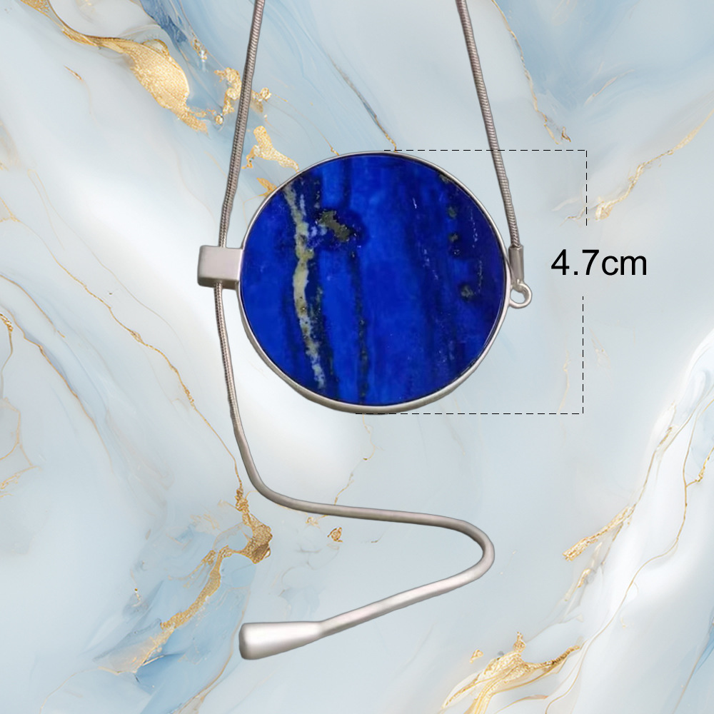 Polished Silver Slide Chain Lapis Lazuli Pendant Lab Certified Real Silver DDP In Stock Sturdy Everyday Wear Jewelry Pieces