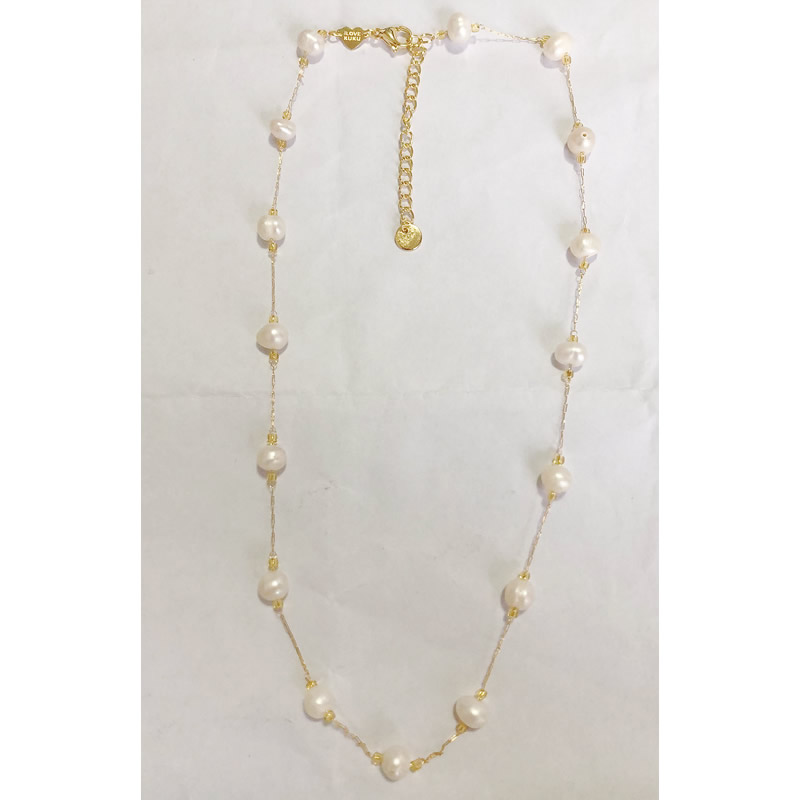 Stainless Steel Dainty Pearl Choker Necklace Minimal Daily Wea