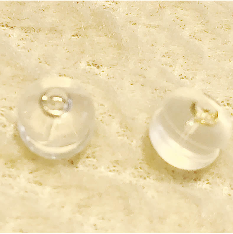Silicone 18K gold earrings back, Very thin and small 18k gold clamping piece, without AU750 stamp