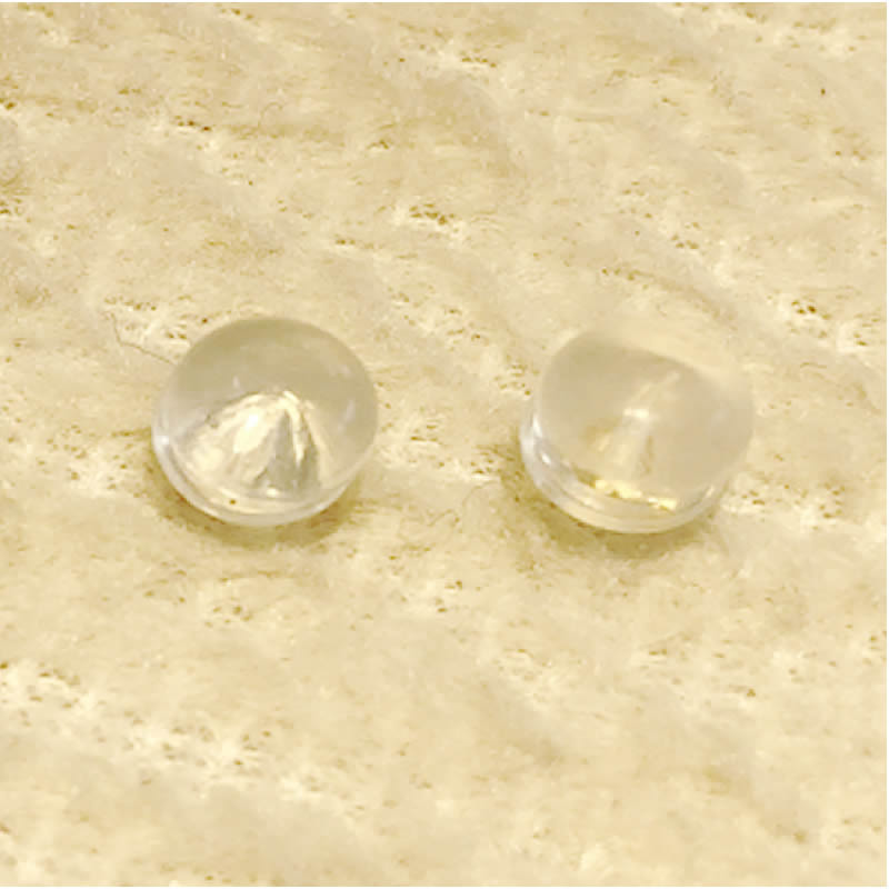 Silicone 18K gold earrings back, Very thin and small 18k gold clamping piece, without AU750 stamp