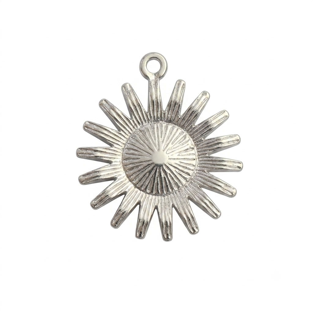 Stainless Steel Vintage Sun Face Drop Pendant Charms Handmade  for Gifts Custom Bracelet Jewelry Findings