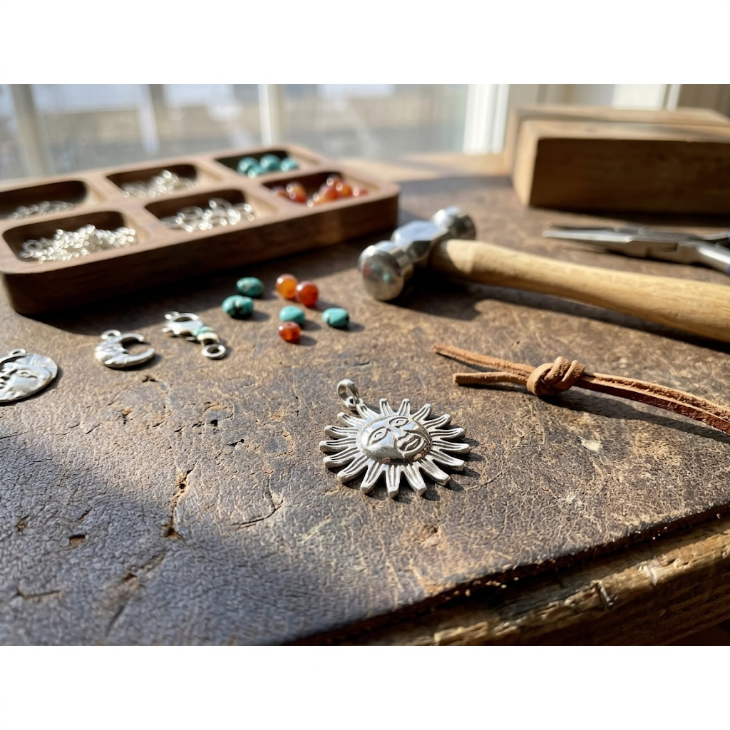 Stainless Steel Vintage Sun Face Drop Pendant Charms Handmade  for Gifts Custom Bracelet Jewelry Findings