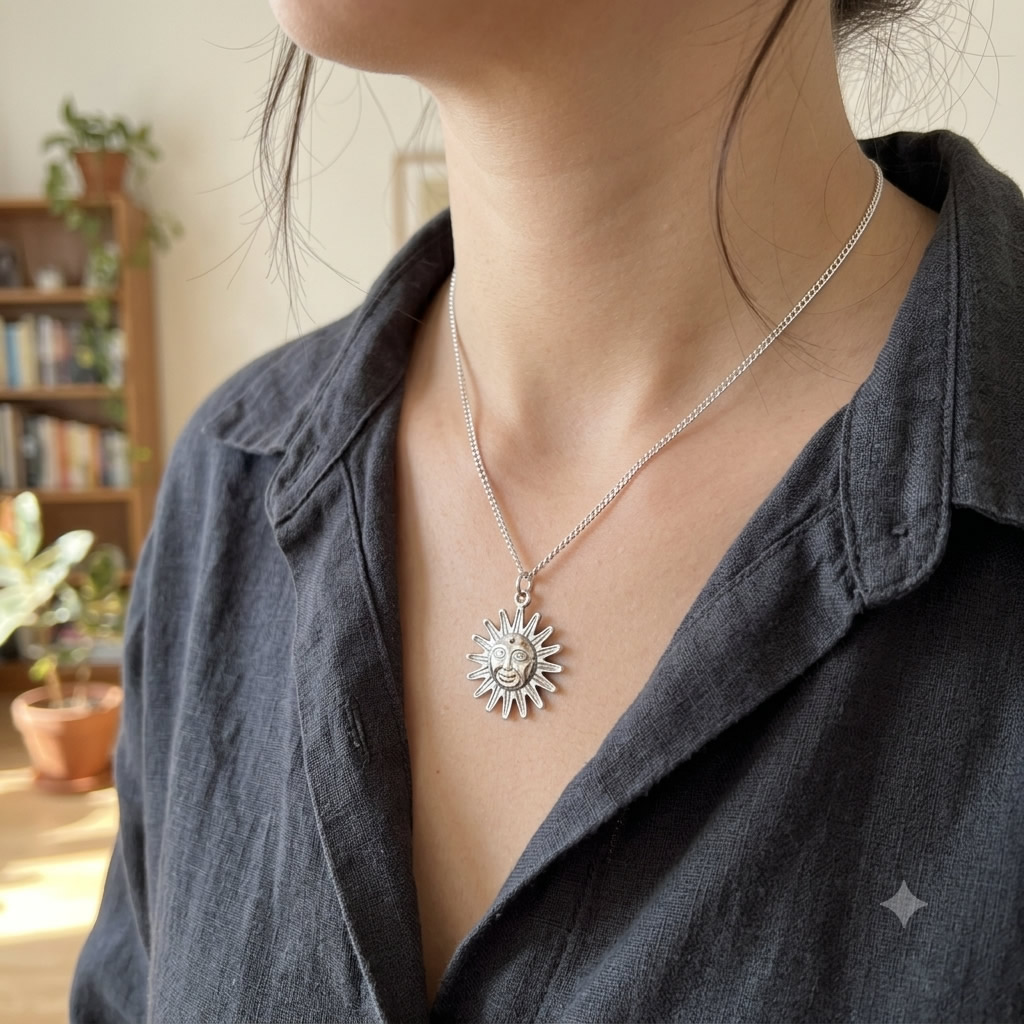 Stainless Steel Vintage Sun Face Drop Pendant Charms Handmade  for Gifts Custom Bracelet Jewelry Findings