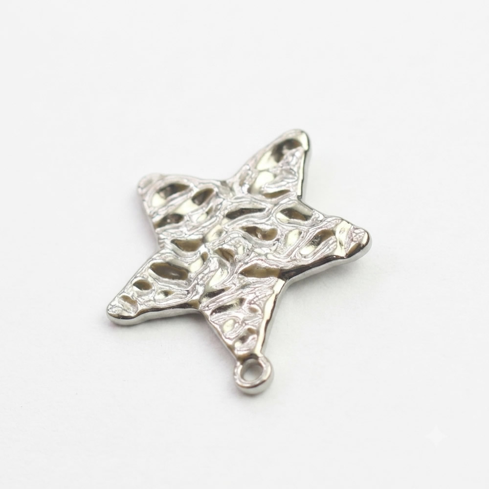Stainless Steel Handmade Hammered Star Charm DIY Jewelry Lab Safe Raw Material