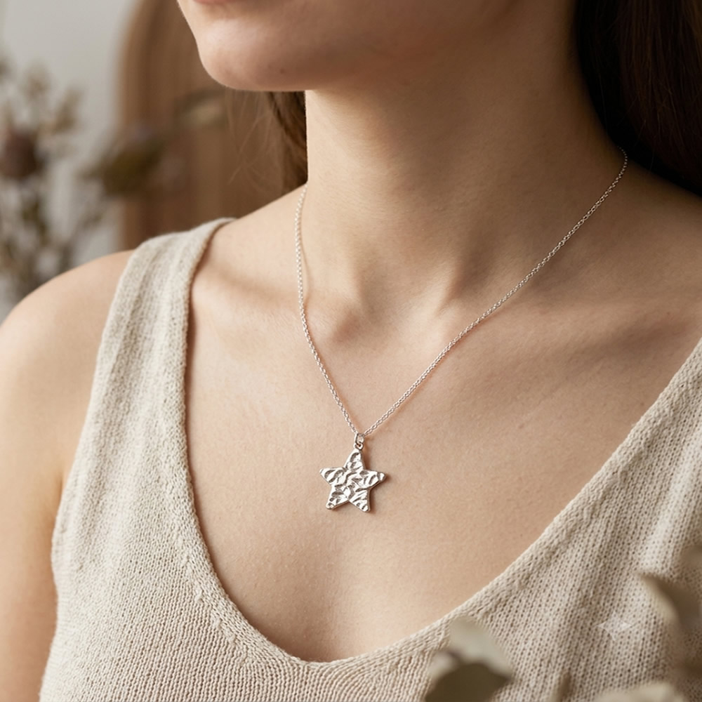 Stainless Steel Handmade Hammered Star Charm DIY Jewelry Lab Safe Raw Material