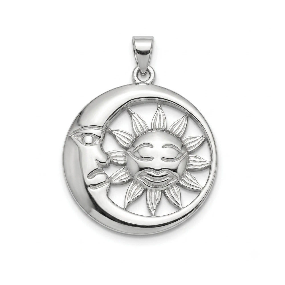 Stainless Steel Openwork Celestial Sun Moon Disc Pendant Handmade Craft Gifts Custom Bracelet Jewelry Findings