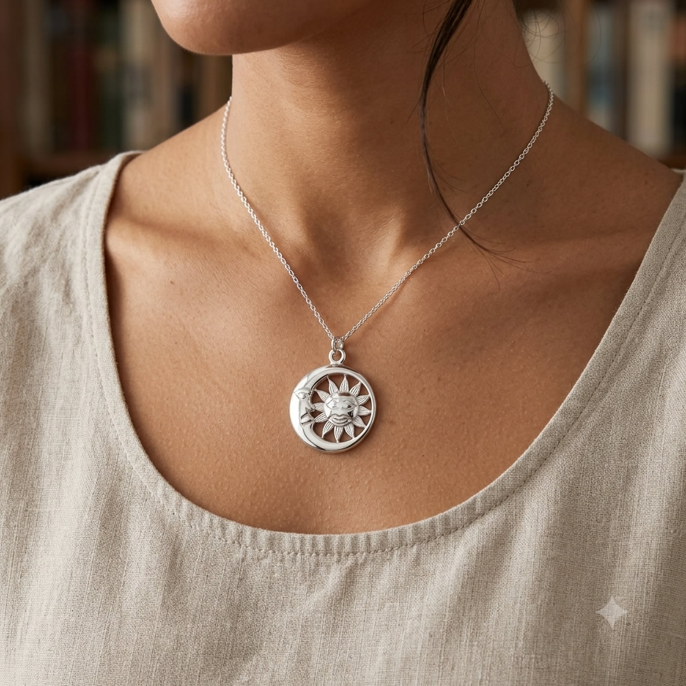 Stainless Steel Openwork Celestial Sun Moon Disc Pendant Handmade Craft Gifts Custom Bracelet Jewelry Findings