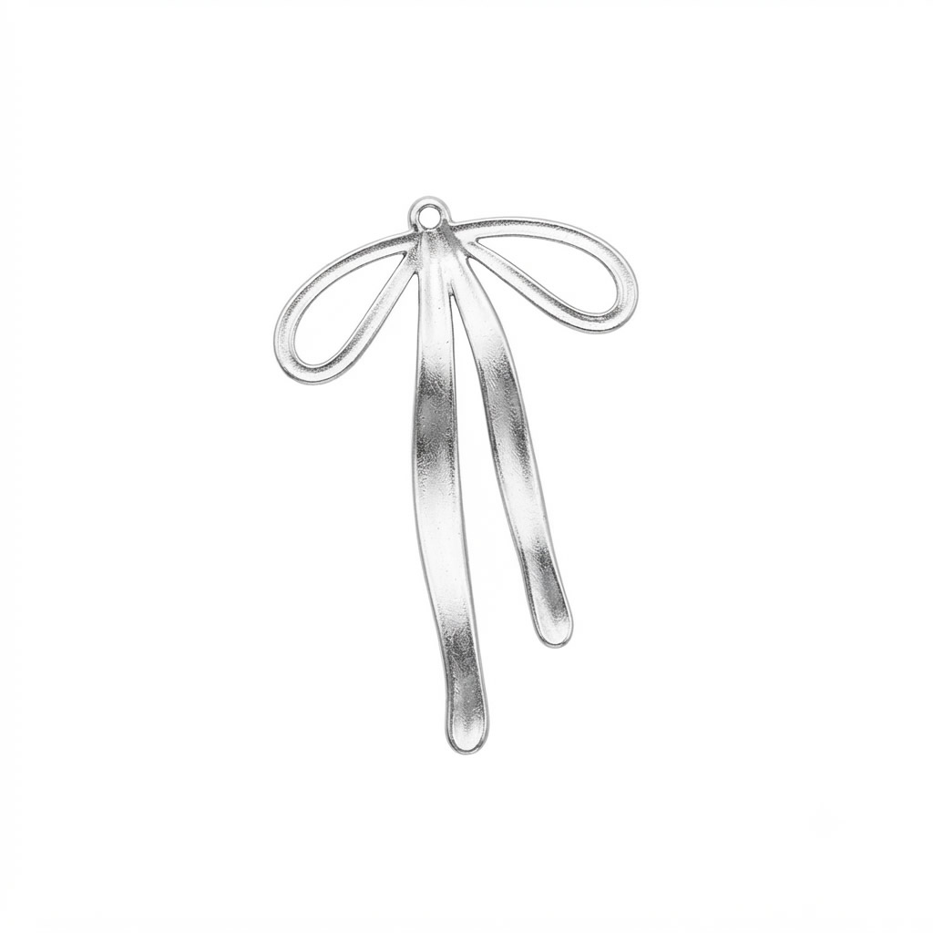 Stainless Steel Minimalist Bow Drop Pendant Charms Handmade Gifts Custom Bracelet DIY Craft Supplies