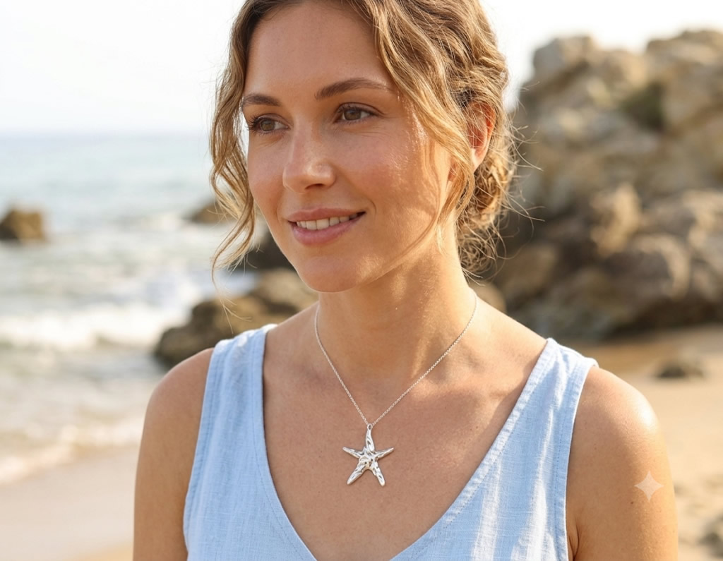 Stainless Steel Concave Convex Starfish Drop Pendant Handmade Gifts Custom Bracelet Jewelry Findings