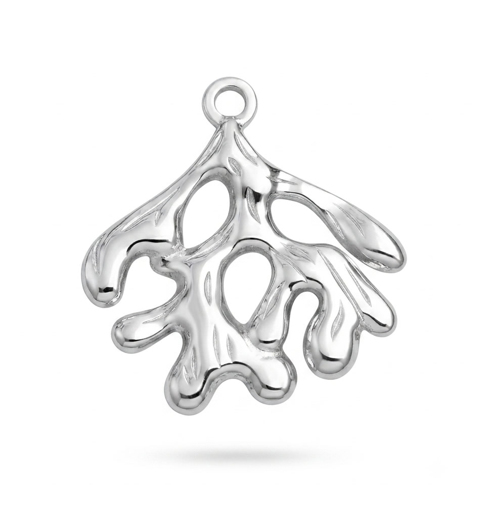 Stainless Steel Coral Branch Hollow Pendant Charms Handmade Gifts DIY Necklace Jewelry Making Parts