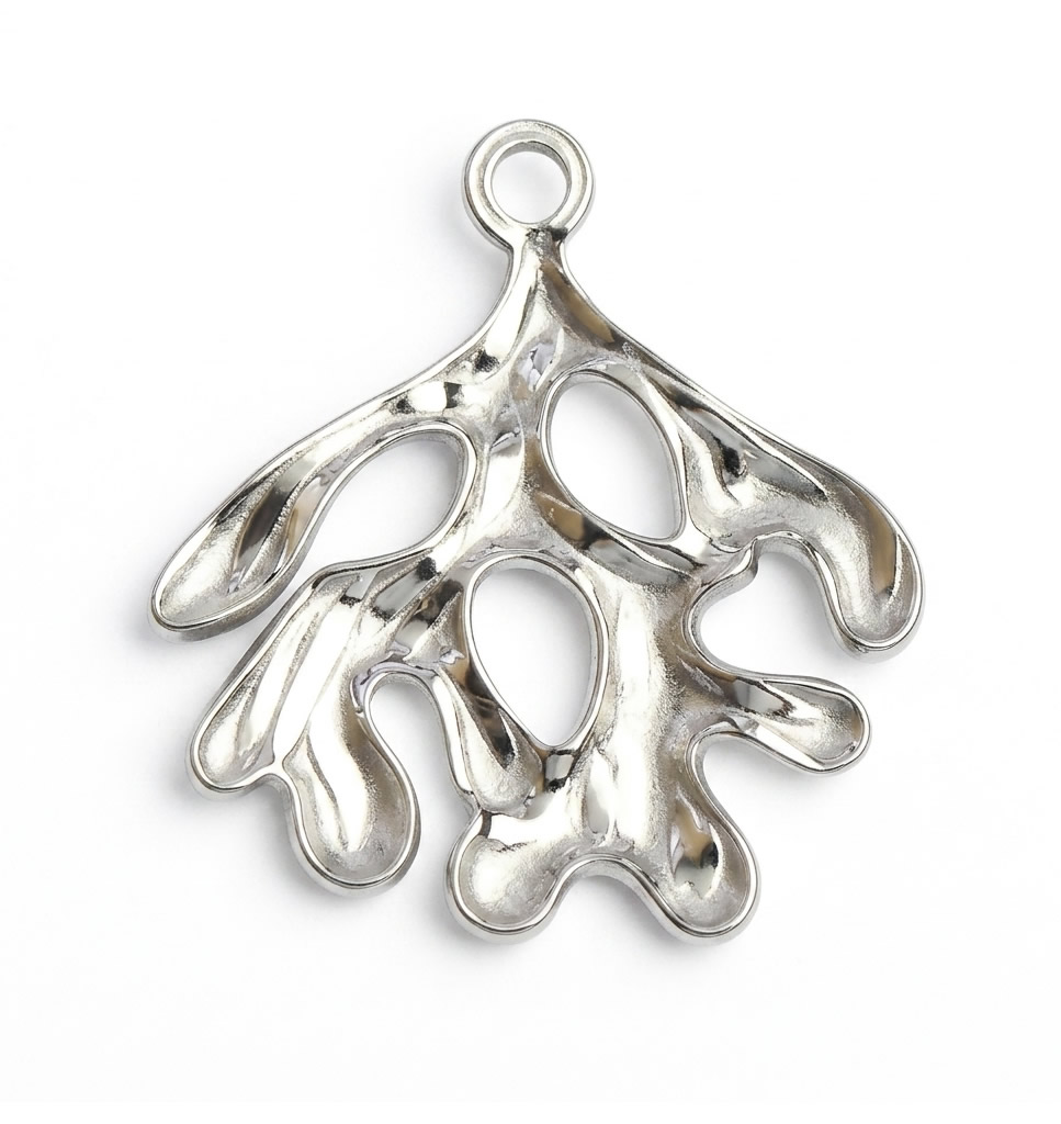 Stainless Steel Coral Branch Hollow Pendant Charms Handmade Gifts DIY Necklace Jewelry Making Parts