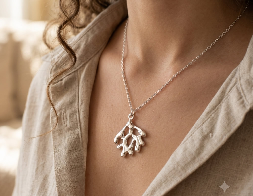 Stainless Steel Coral Branch Hollow Pendant Charms Handmade Gifts DIY Necklace Jewelry Making Parts