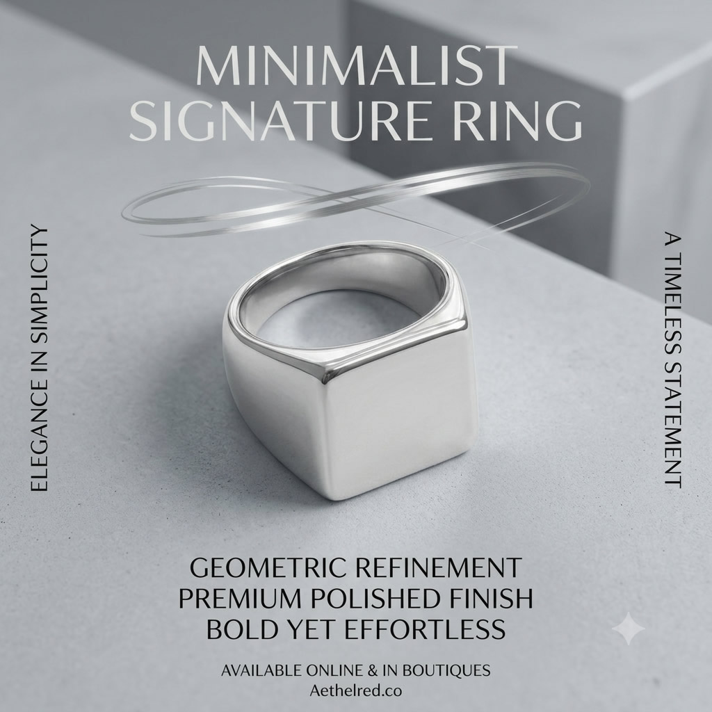 Signet Ring Non Tarnish - Stainless Steel Classic Plain Statement Jewelry