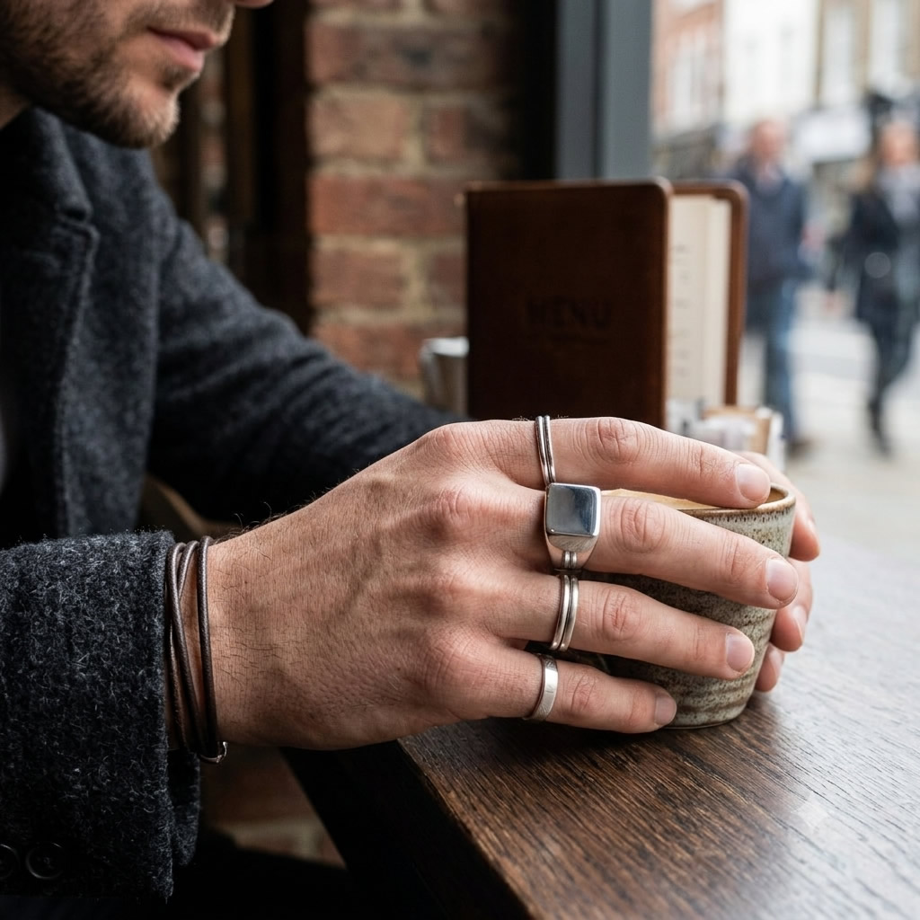 Signet Ring Non Tarnish - Stainless Steel Classic Plain Statement Jewelry