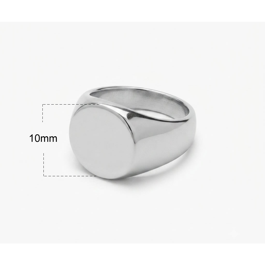 18K Gold Plated Square Flat Top Signet Jewelry Geometric Ring Waterproof