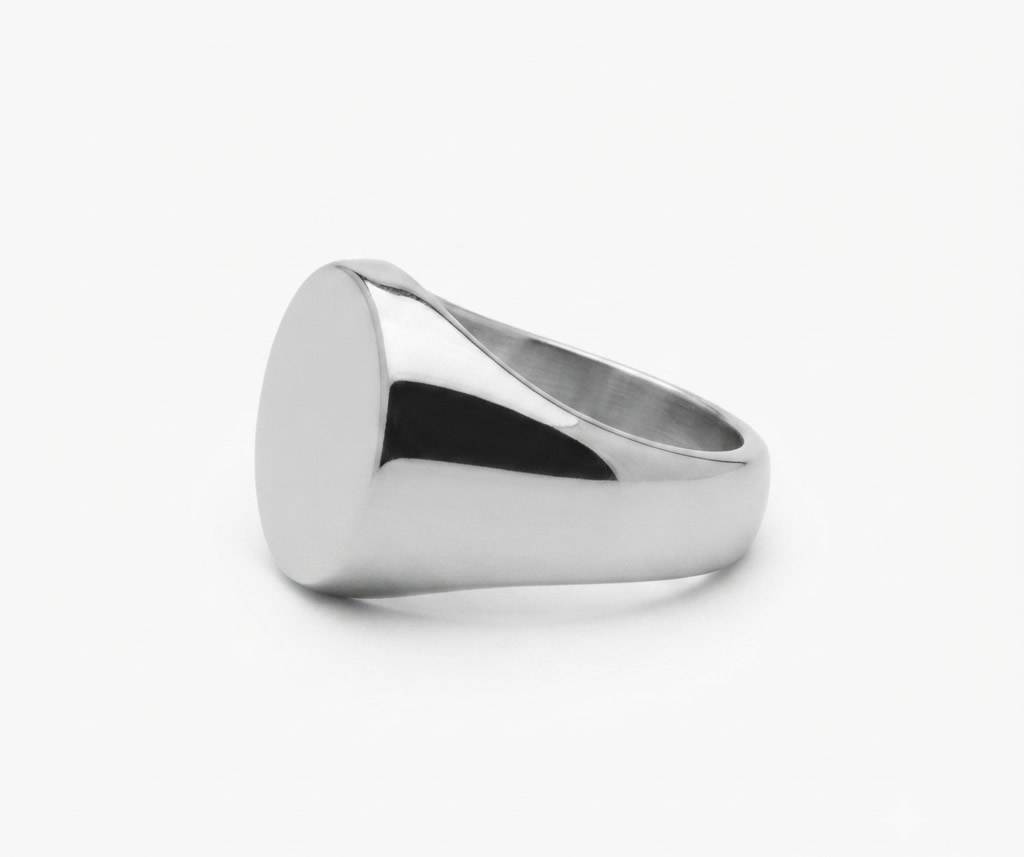 18K Gold Plated Square Flat Top Signet Jewelry Geometric Ring Waterproof
