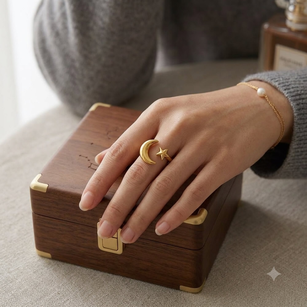 Chunky Gold Rectangle Signet Ring - Waterproof Stainless Steel Statement Band for Women