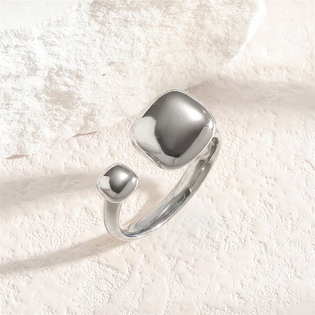 Non Tarnish Gold Dome Ring Stainless Steel - Chunky Waterproof Minimalist Statement Band