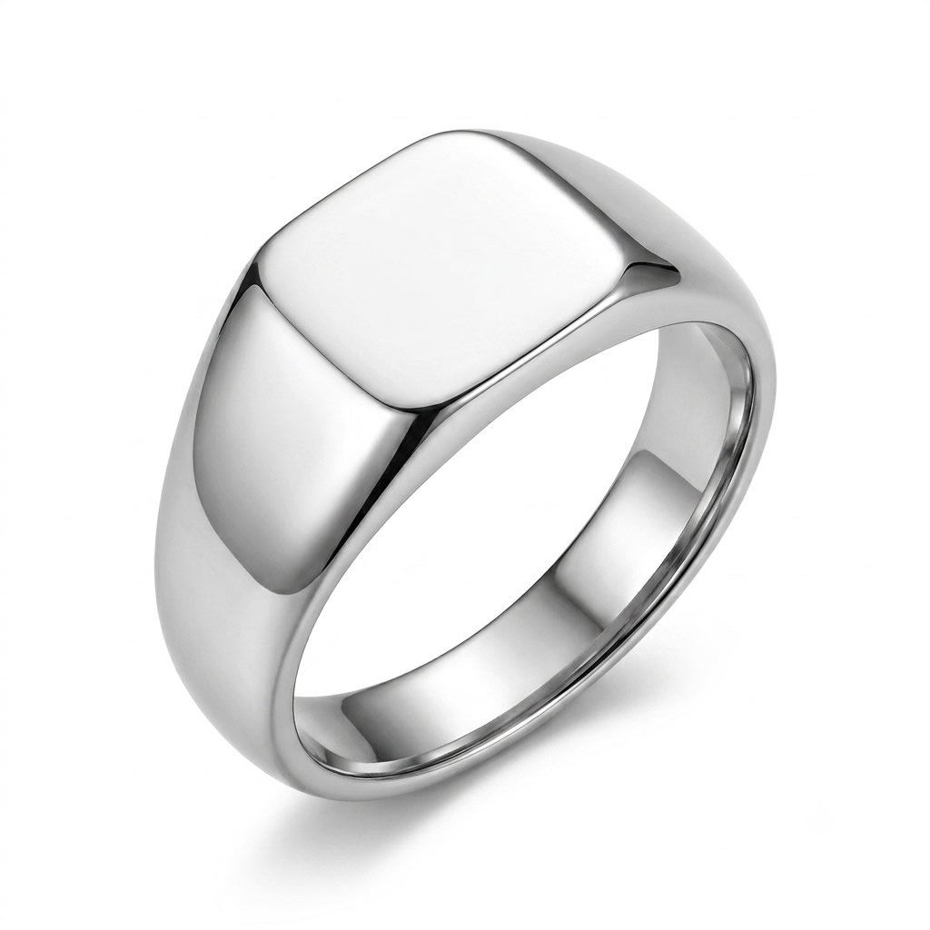 Waterproof Gold Triangle Signet Ring - Stainless Steel Geometric Pyramid Statement Ring
