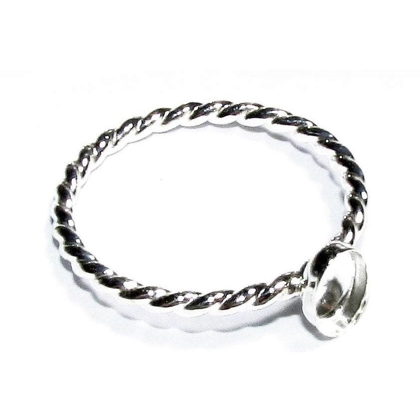Hypoallergenic 925 Sterling Silver Blank Ring Twist Band