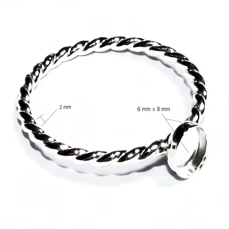 Hypoallergenic 925 Sterling Silver Blank Ring Twist Band