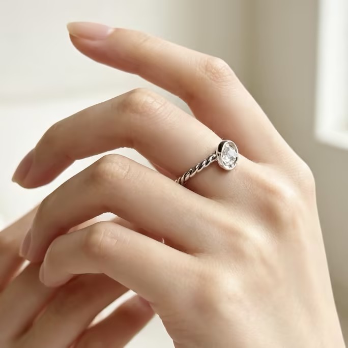 Hypoallergenic 925 Sterling Silver Blank Ring Twist Band