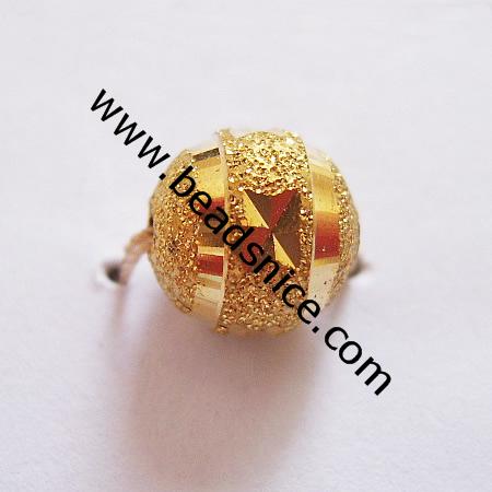 Jewelry stardust spacer beads, brass, round, 14mm,  hole:2mm,