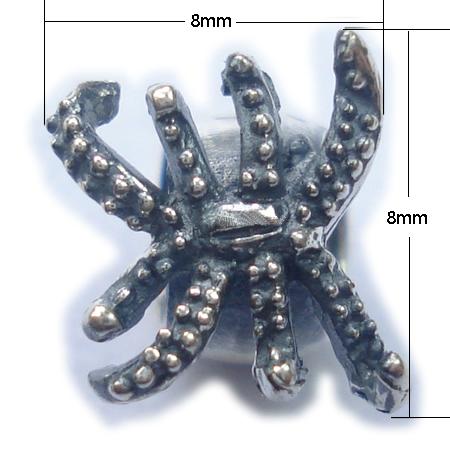   European beads style, 925 sterling silver, non twist the screw in the hole, 8x8x9mm ,The hole approx 4.5mm