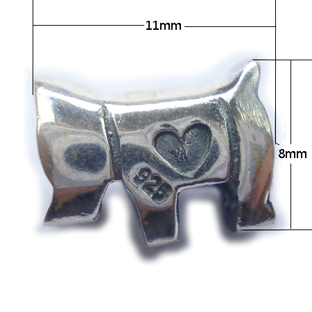 European beads style, 925 sterling silver, non twist the screw in the hole, 11x8x6mm, the hole approx 4.5mm