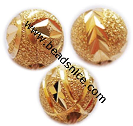 Jewelry stardust spacer beads, brass, nickel  free, lead free,round, 20mm,  hole:2.5mm,