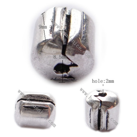 European clasp, brass, nickel free, lead free，9x8.5mm, hole:approx 2mm, 