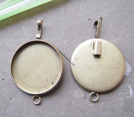 Jewelry clasp, brass, one row, 23x2mm, sold per pc