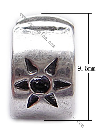 European clasp, brass, nickel free, lead free，9.5x6mm, hole:approx 3.5mm, 