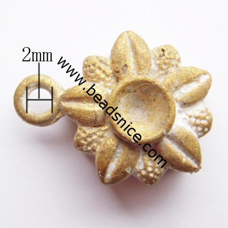  Jewelry clasp, brass, one row,  nickel free, lead free,12x12mm,hole:approx 2mm,