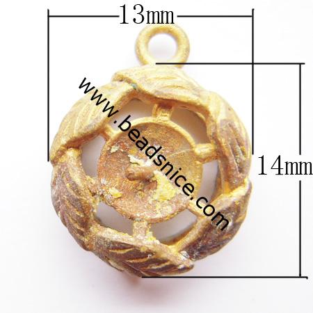  Jewelry clasp, brass, one row,  nickel free, lead free,14x13mm,hole:approx 2mm,