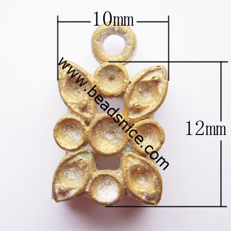  Jewelry clasp, brass, one row,  nickel free, lead free,12x10mm,hole:approx 2mm,