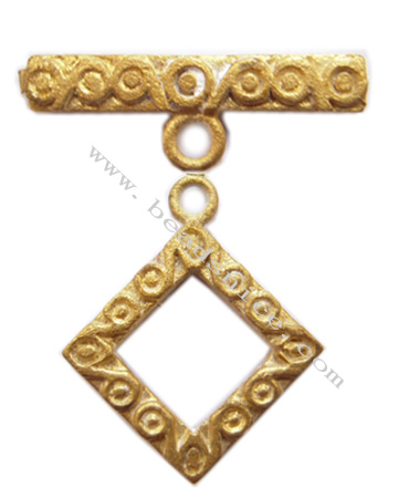Toggle clasp, brass,nickel free, lead free,4x22mm & 20x20mm,hole: approx 2mm