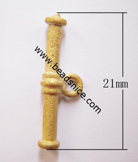 Toggle clasp, brass,nickel free, lead free,2.5x21mm & 14.5x14.5mm,hole: approx 2mm