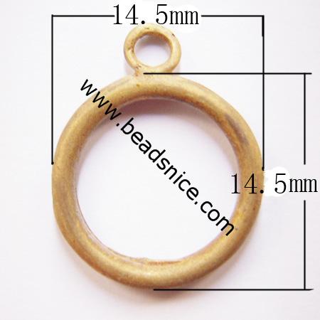 Toggle clasp, brass,nickel free, lead free,2.5x21mm & 14.5x14.5mm,hole: approx 2mm
