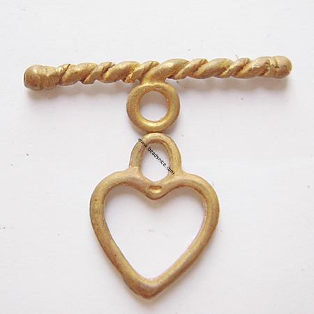 Toggle clasp, brass,nickel free, lead free,2x25mm & 12x12mm,hole: approx 2mm