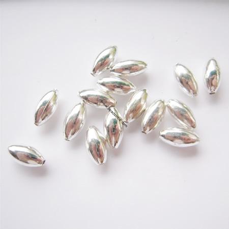 Brass rice beads，10x5mm，Hole approx 1mm，