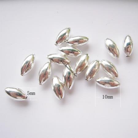 Brass rice beads，10x5mm，Hole approx 1mm，