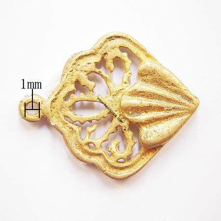 Jewelry clasp, brass, one row, nickel free, lead free,14x14mm, hole:1mm