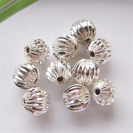 Jewelry stardust  spacs beads,brass,silver plated,  nickel  free, lead free,10x10mm ,hole:2.0mm,  