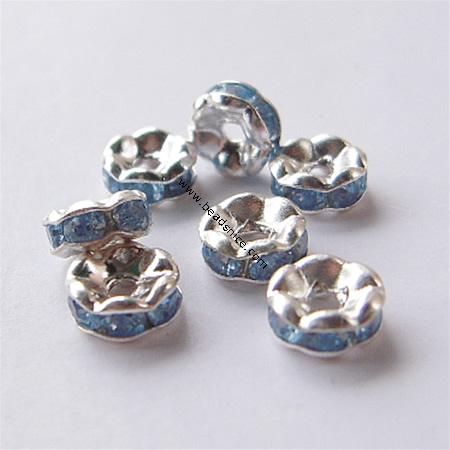 Rhinestone rondelle beads, acrylic, 6mm,hole:approx 1.2mm