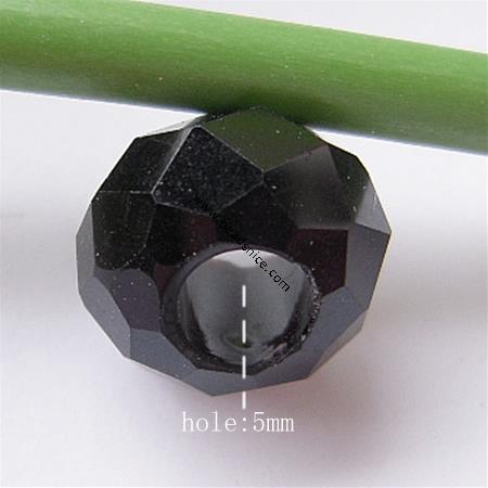 Crystal European Beads, Faceted,Flat Rondelle, 13.5x7.5mm, Hole:Approx 5MM